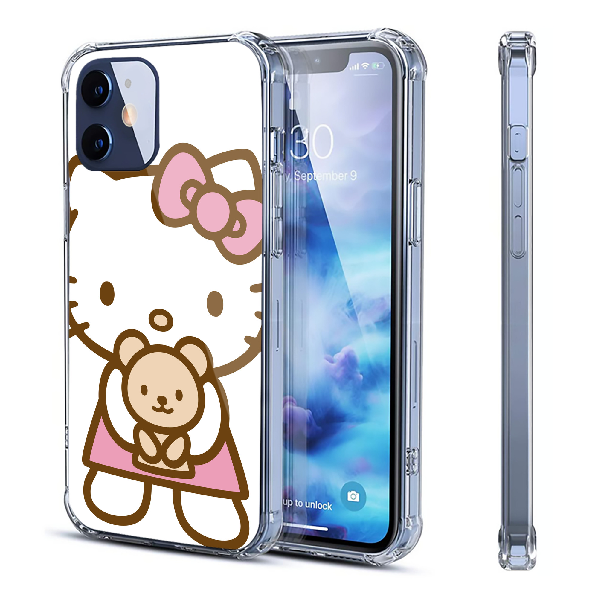 （画像用） Hello Kitty ハローキティ 【iPhone 12シリーズ対応】透明スマホケース（クリアソフトケース）